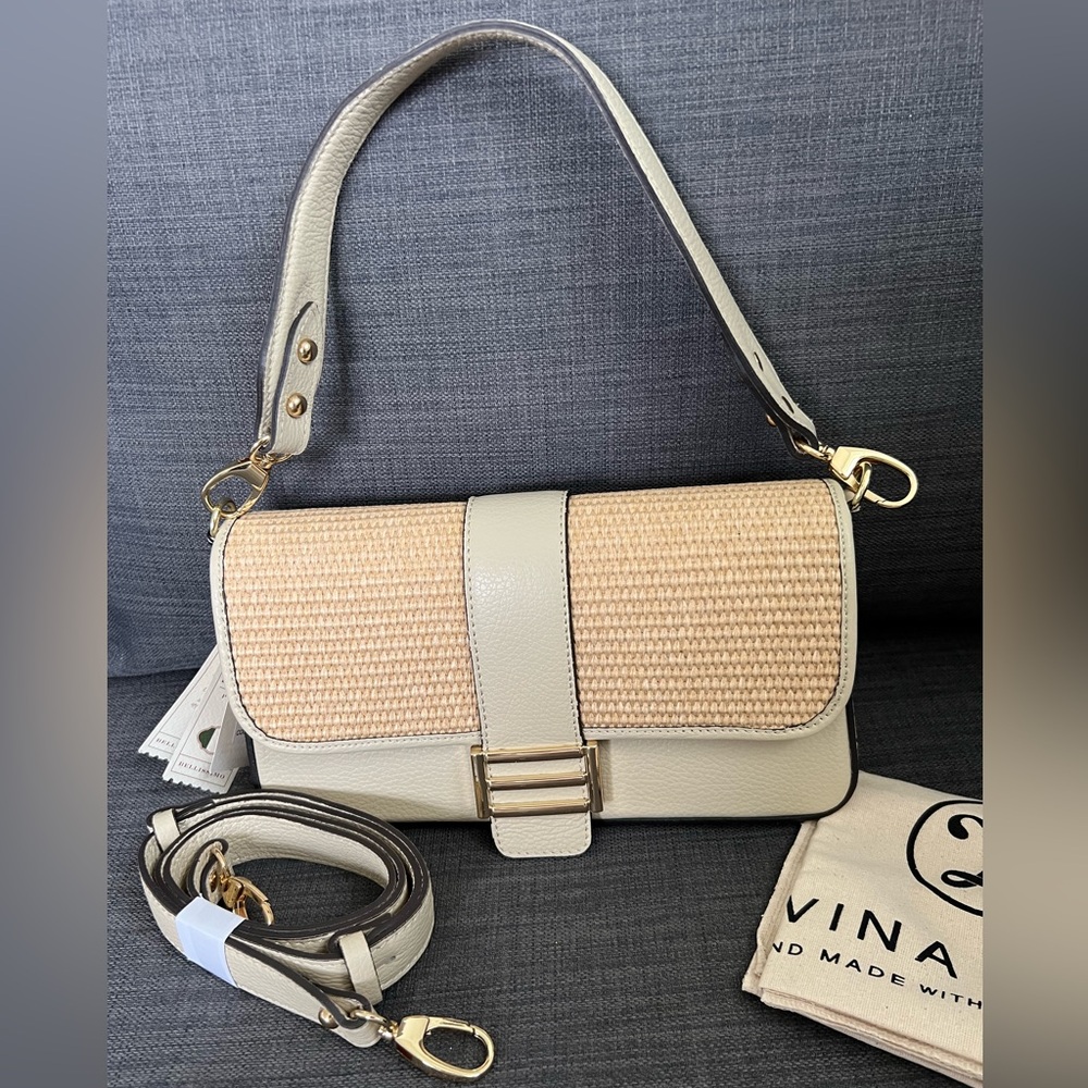 NWT DIVINA FIRENZE LEATHER CROSSBODY FLAP BAG